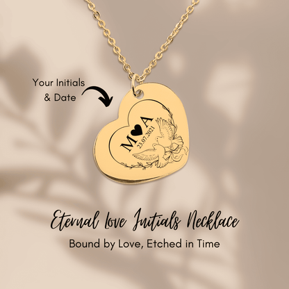 Necklace Eternal Love Heart with Initials - Unique & Personalised!