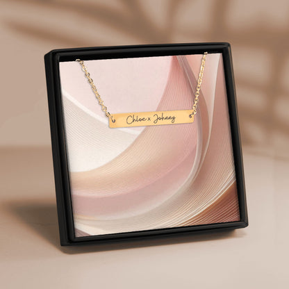 Necklace Horizontal Bar with up to 3 names - Personalised!