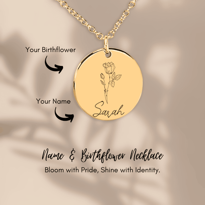 Necklace Name & Birth Flower - Personalised jewelry with emotion!