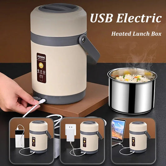 Lunch Box USB Heated Stainless Steel