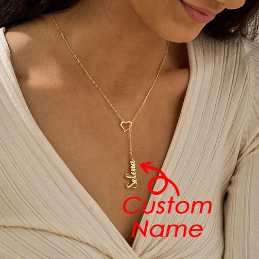 Personalised Heart & Name Pendant Necklace