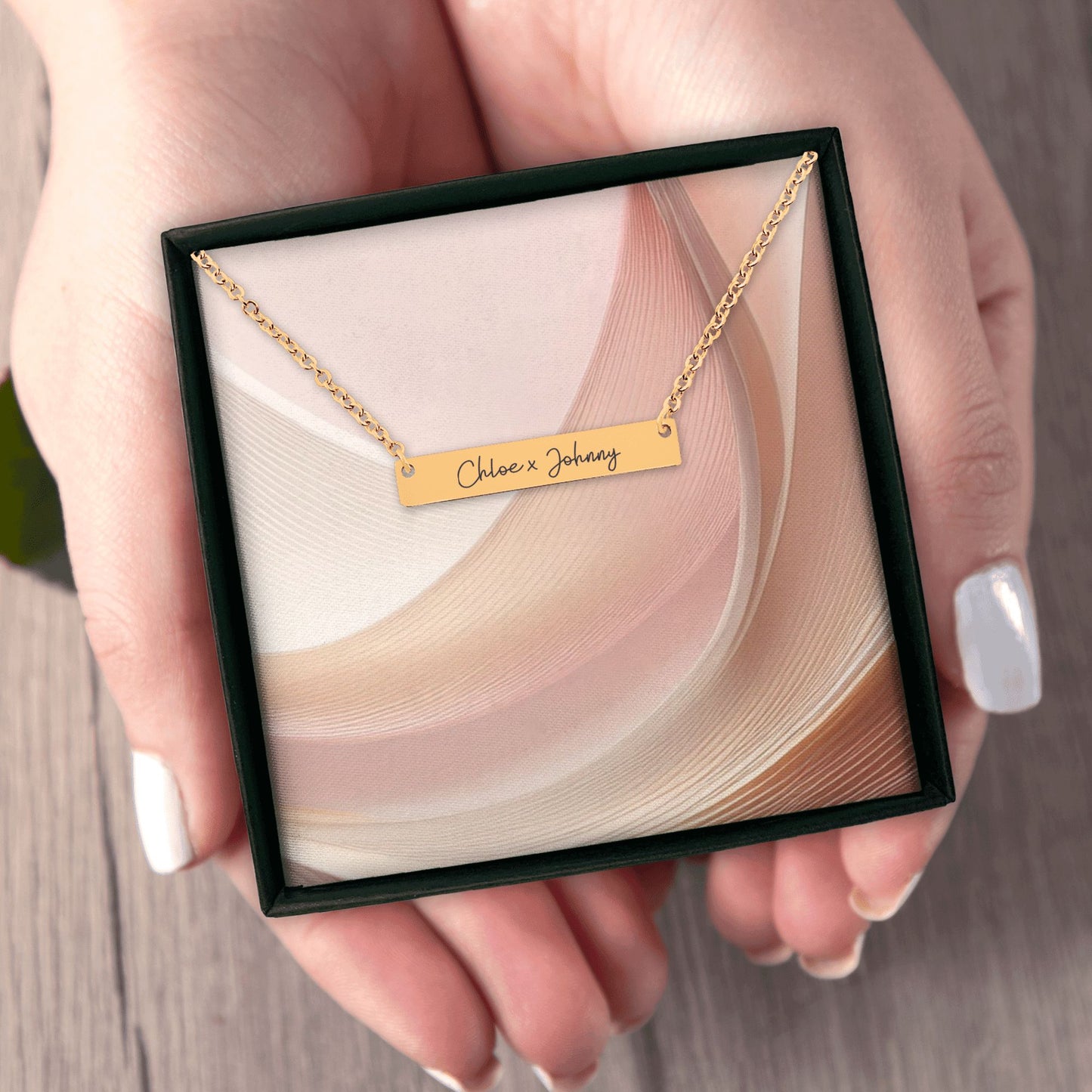 Necklace Horizontal Bar with up to 3 names - Personalised!