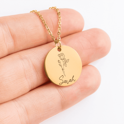 Necklace Name & Birth Flower - Personalised jewelry with emotion!