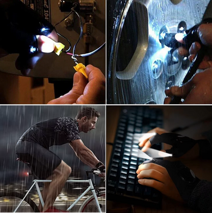 LED Waterproof Fingerless Torch Gloves